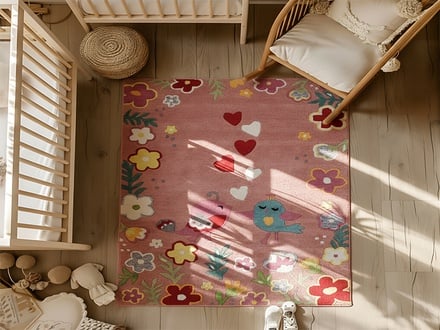 Kinderteppich Vogel Herzen Blumenzauber Design 243x169 - alternate view