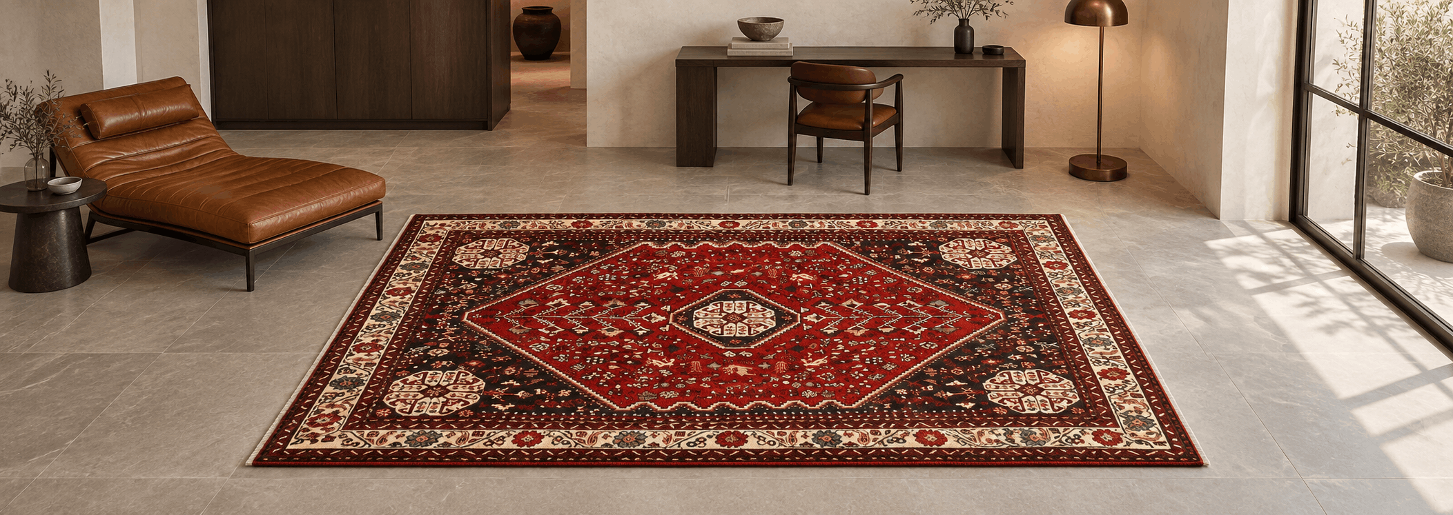Handgeknüpfter Abadeh Teppich mit traditionellem Heybatlou Medaillon und Vogelmotiven bei RugEast