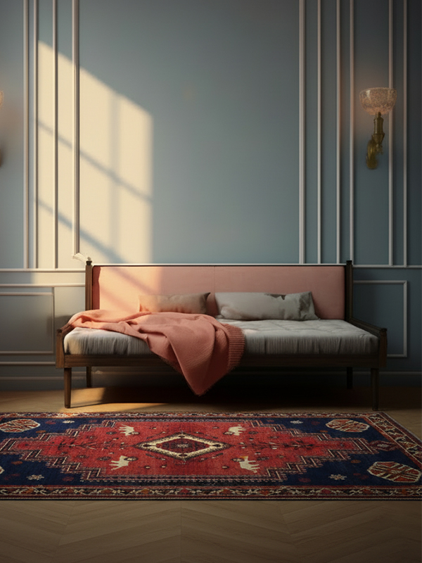 Shiraz runner rug in a high-traffic hallway