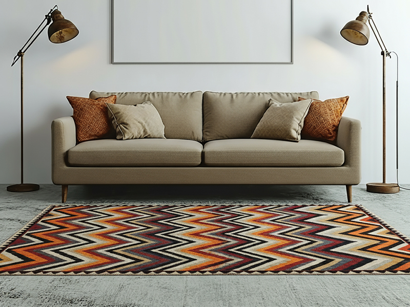 Nahaufnahme der glänzenden Wolle und komplizierten Knoten eines Kashkouli-Teppichs