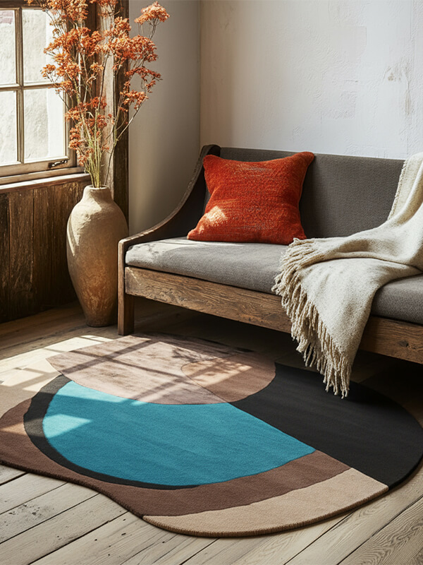 Detailaufnahme der Handtufting-Handwerkskunst