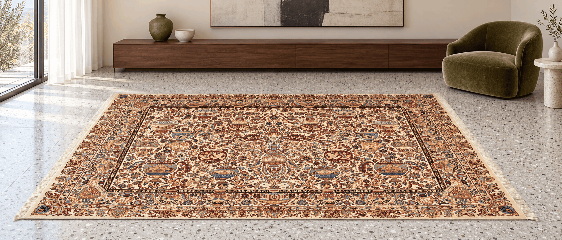 Kashmar Rug Materials and Craftsmanship Detail