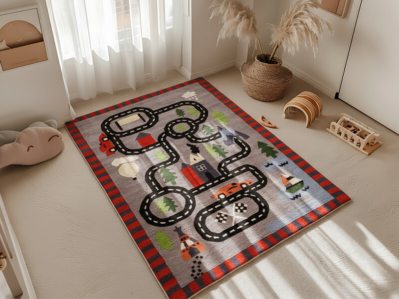 Durable hand-knotted texture of a premium kids rug