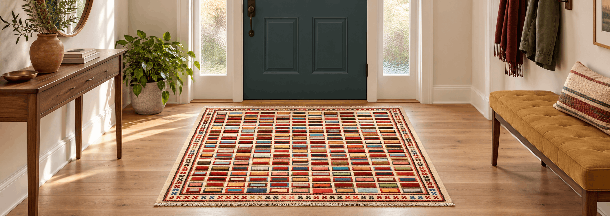 Detailed high knot count multi-tone floral wool pile of an authentic Persian garden rug