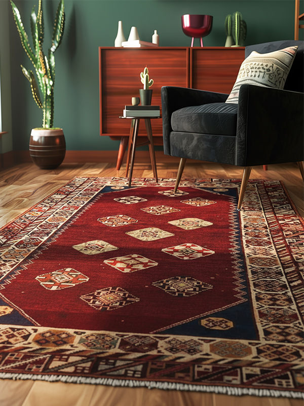 Qashqai rug in a modern living space