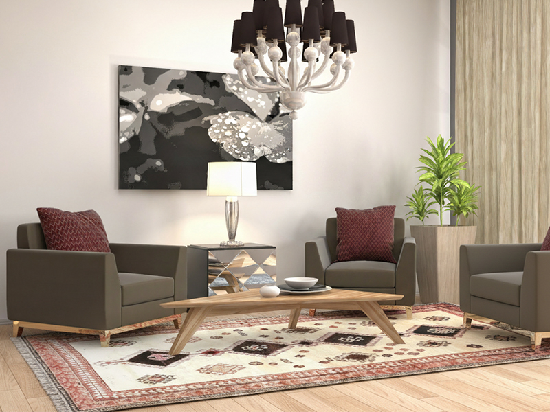 Shiraz Läufer in einem Eingangsbereich mit natürlichem Licht