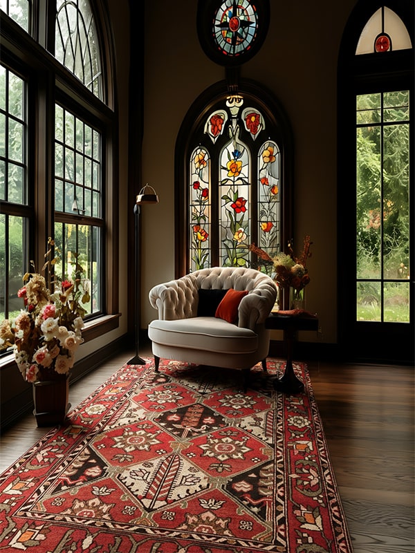 Bakhtiari rug in living room