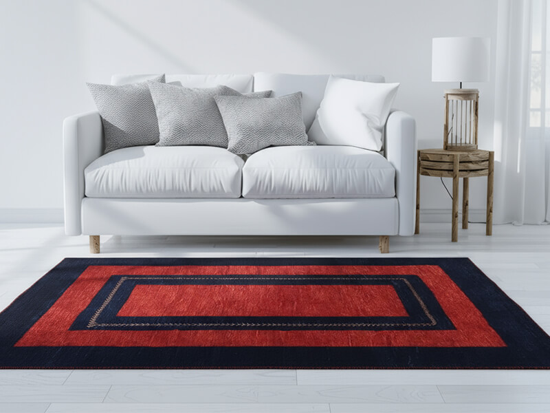 Detail of fine Loribaft weave and natural wool texture