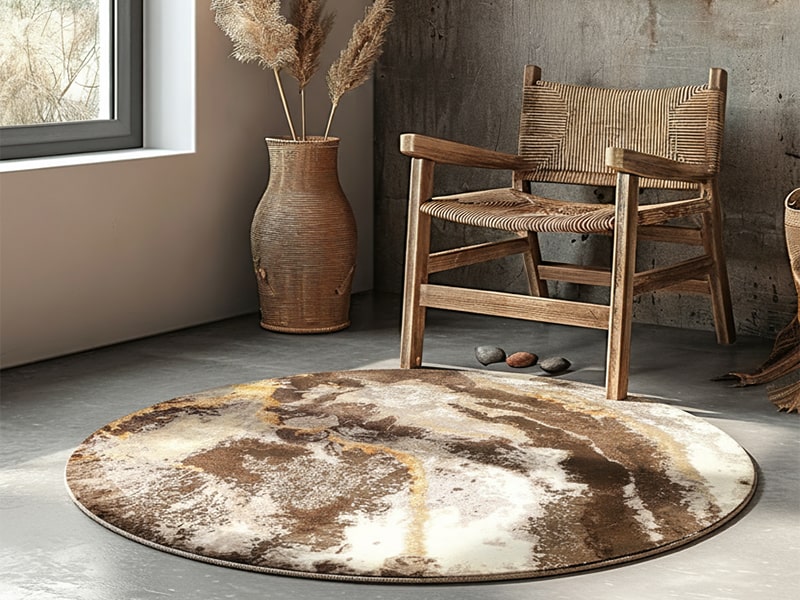 Details eines modernen Naturfaser-Teppichs