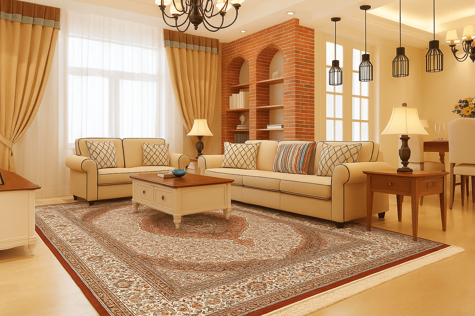 Detailaufnahme eines Birjand Teppichs
